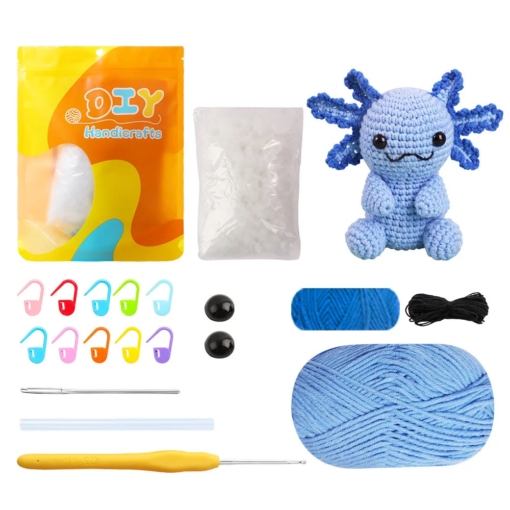 Animal Crochet Kit for Beginners DIY Amigurumi Starter Kit with Yarn Hook