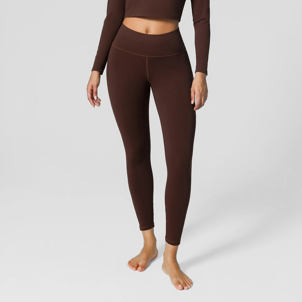 Vractive Custom Pants High Rise Side Pockets Fleece Lined Breathable Waist Gym Leggings