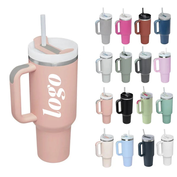 Large 30oz 40oz Insulated Outdoor Mug 40 Oz Stainless Steel Tumbler with Handle and Straw