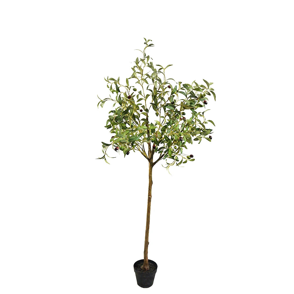 Detachable Artificial Olive Tree 160 Cm 5.3 Feet Faux Plastic Olive Plant in Pot