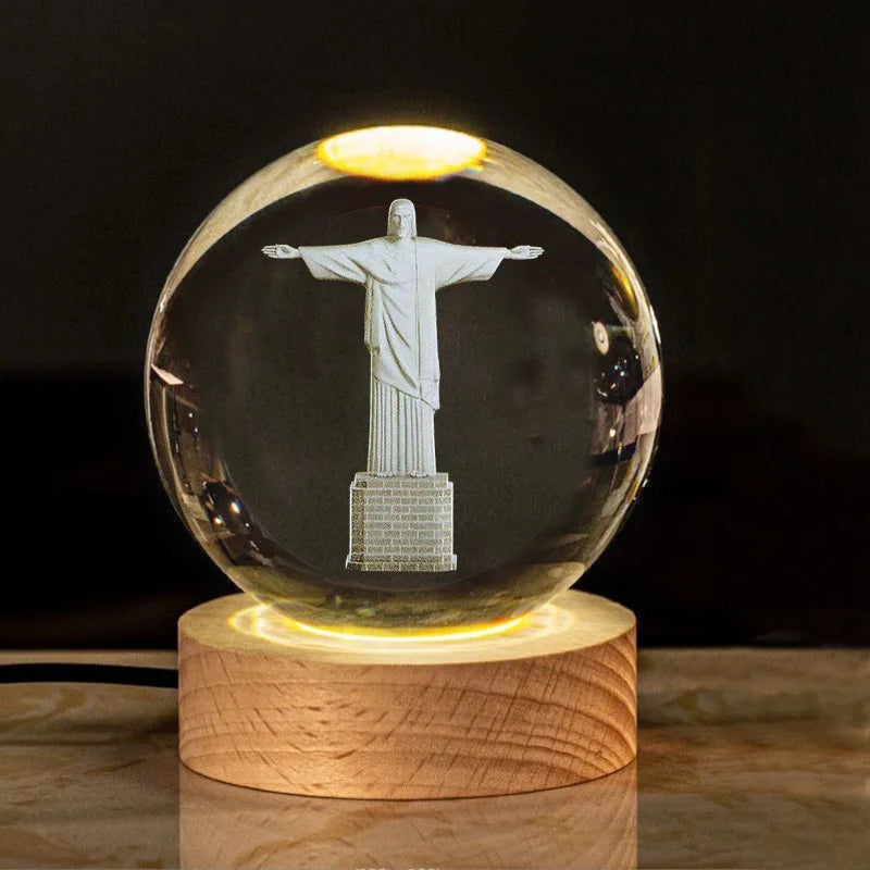 Customizable 3D Laser Engraved Islamic Ball Eco-Friendly Polished Religious Night Light
