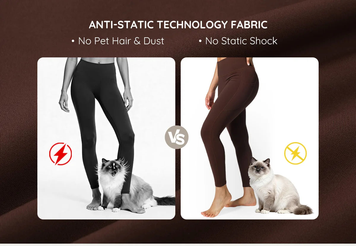 Vractive Custom Pants High Rise Side Pockets Fleece Lined Breathable Waist Gym Leggings