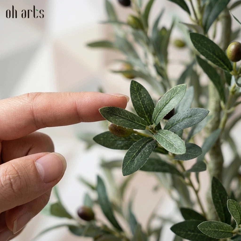 Oh Arts Multi-Sized Artificial Olive Tree UV Resistant Silk Leaves Faux Olive Plant