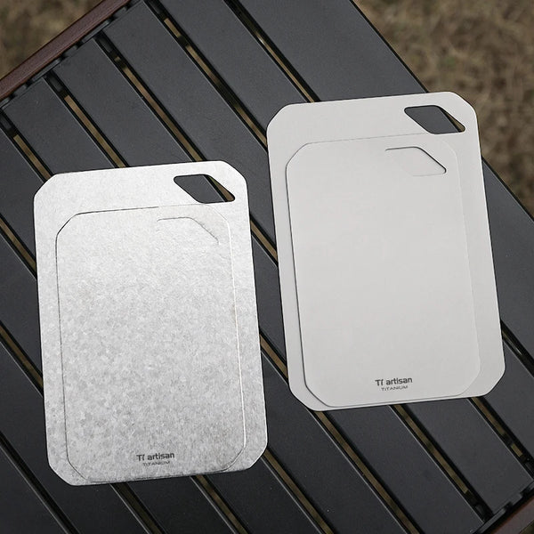 Food-Grade Titanium Camping Cutting Board Lightweight Compact Chopping Board Nestable