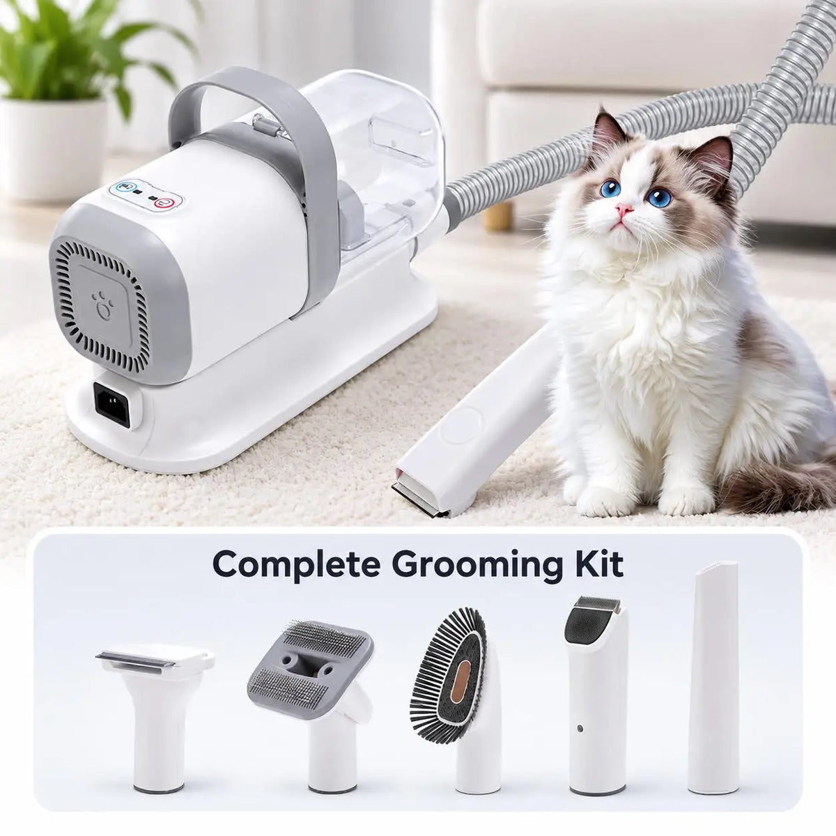 Dog Kit, Including Vacuum Brush for Cats Dogs, 5-Piece Set, and a Multi-Functional Pet