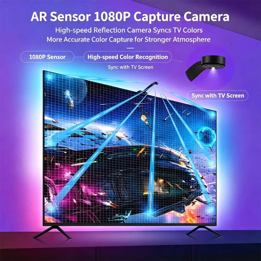 USB TV Screen-Sync Ambient Light With RGB LED Strip Intelligent Dynamic Flowing Hues