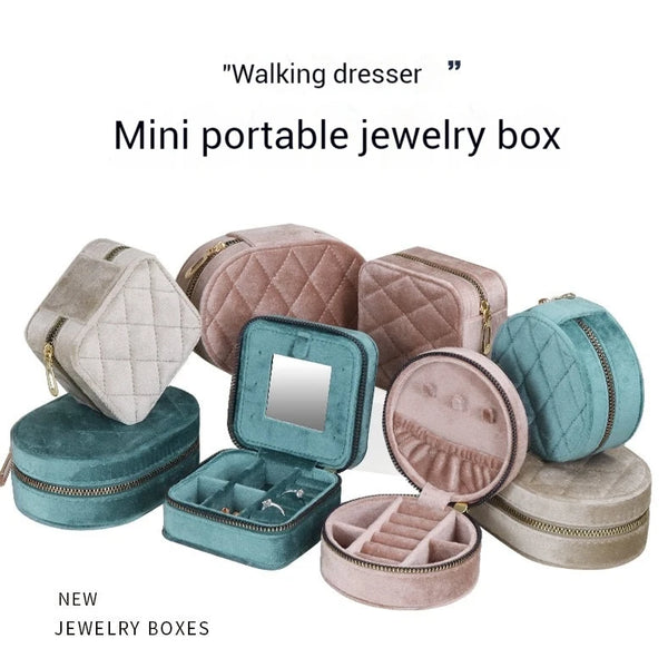 Multi-Layer Travel Leather Jewelry Organizer Storage Ring Earring Necklace Packaging Bag