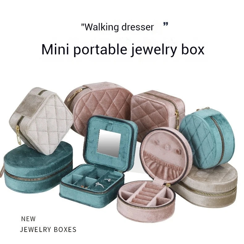 Multi-Layer Travel Leather Jewelry Organizer Storage Ring Earring Necklace Packaging Bag