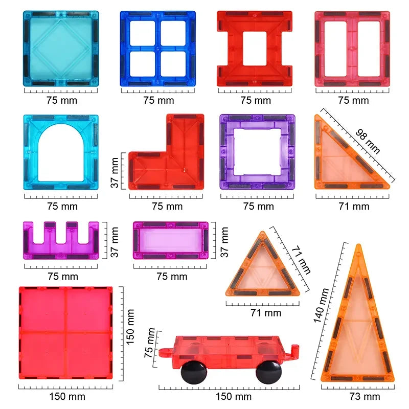 New Popular Sales100pcs Magnetic Blocks Toys Educational Kids Magnetic Building Tiles Toy
