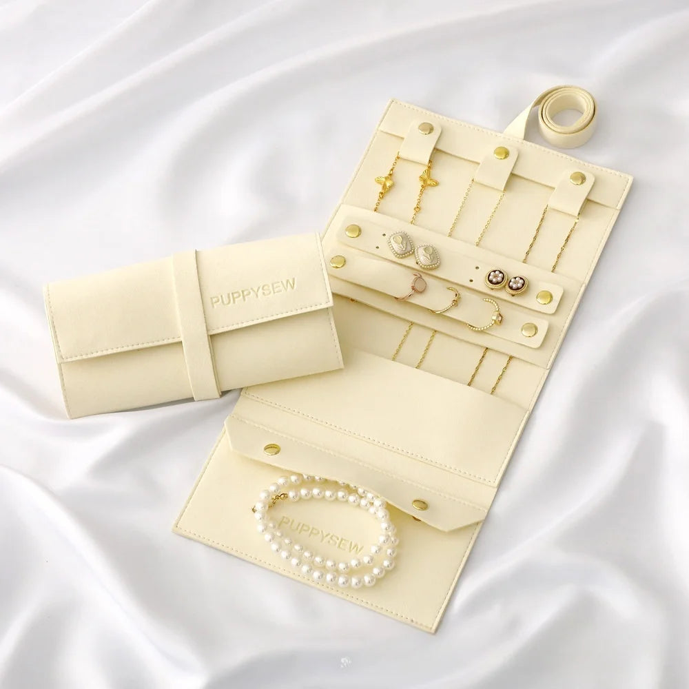 Travel Jewelry Roll Bag Foldable Travel Jewelry Organizer Case Portable Jewelry Bags