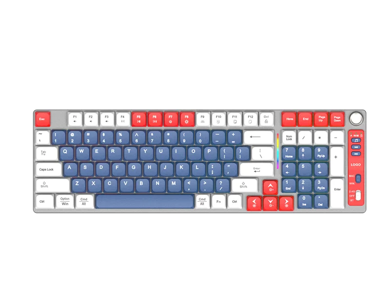 Low Axis Mechanical Keyboard 2.4G 84 Keys Anti-Ghosting RGB Backlight Multimedia Keys USB