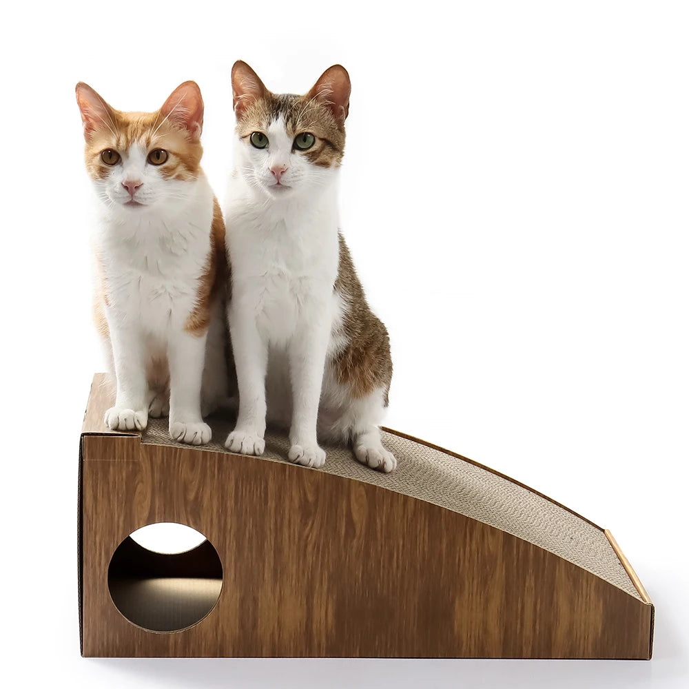 Foldable Triangle Arch Cat Scratcher Corrugated Cardboard, Double Sided Cat Scratch Board