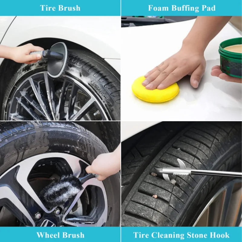 Car Vacuum Cleaner & Detailing Kit, Cordless Vacuum with Cleaning Brushes for Car Care