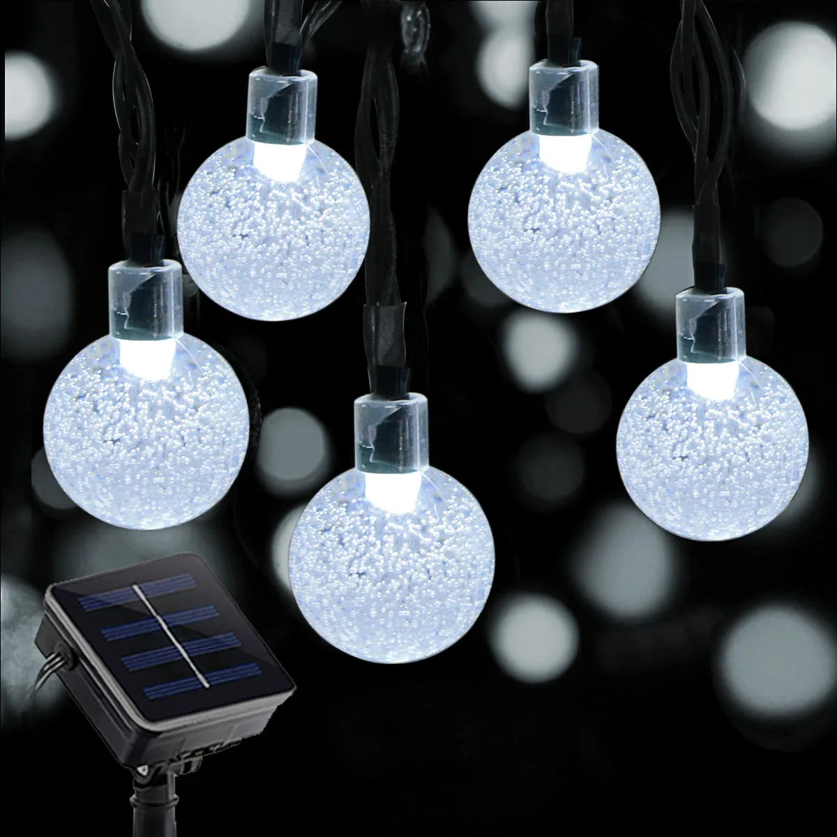 Waterproof Outdoor Garden Solar Crystal Ball Lamp 40 Feet 100 LED 8 Lighting Modes