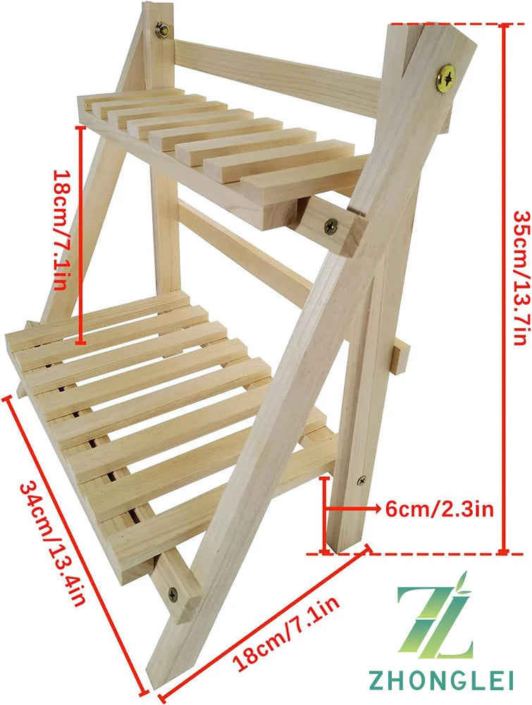 Wooden Double Layer Rack Desk Storage Organizer