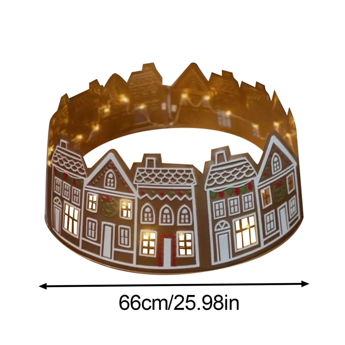 New LED PVC Gingerbread House Christmas Tree Collar Decoration European & American Style