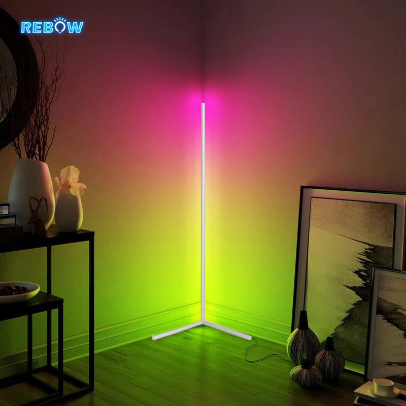 Dimmable Floor Lamp Modern RGB Remote Control LED Floor Standing Lamp Corner Light