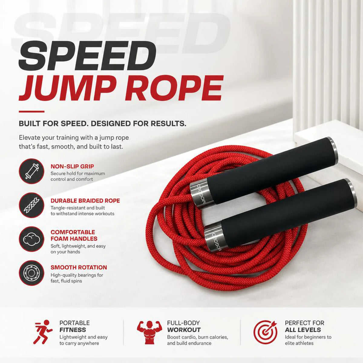 Eco-Friendly Jump Rope For Fitness With Nylon Rope Cord In 3 Meters Long Easy Adjustable