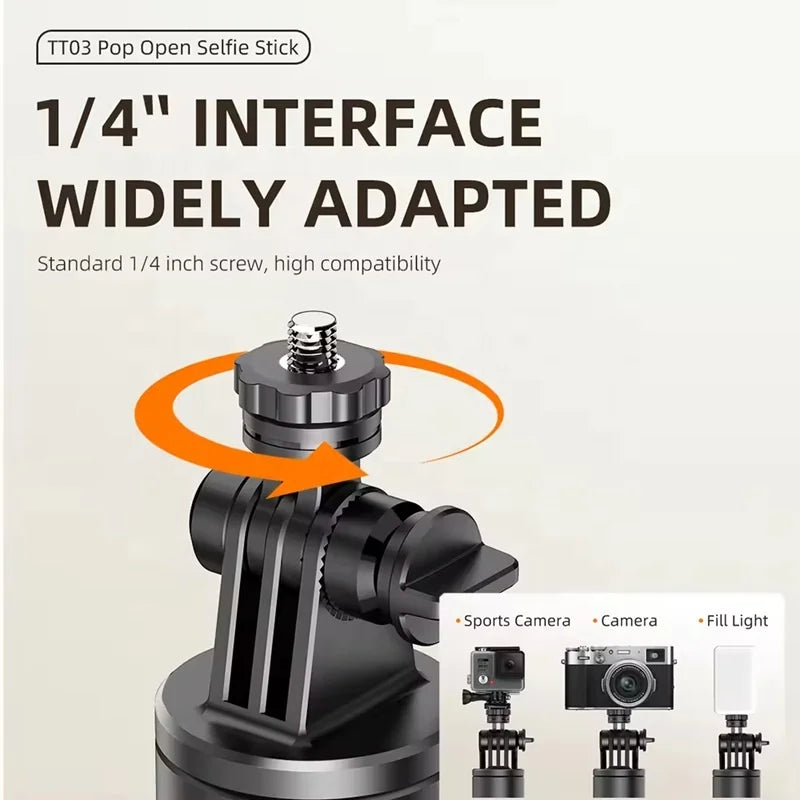 69inch Automatic Pop Open Aluminum Alloy Mobile Phone Tripod Stand TT03 Selfie Stick