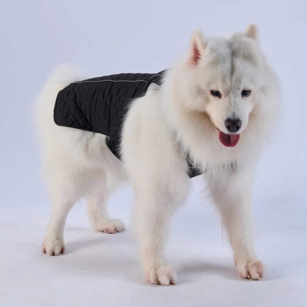 Pet Winter Big Dog Clothes Thickened Warm Polyester Casual Style Cotton-Padded Coat