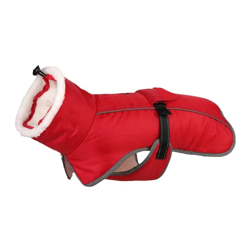 Pet Coat Thickened Dog Winter Coat With Sherpa Collar Waterproof Windproof Jacket Wit