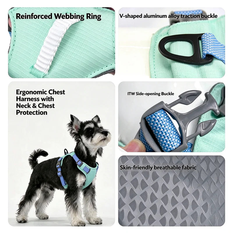 Lightweight Polyester Adjustable Reflective No-Pull Dog Harness for Medium & Large Dogs