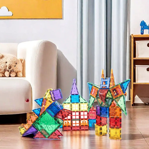 Magnetic Building Blocks STEM Educational Magnet Toys Building Strongest Magnetic Tiles