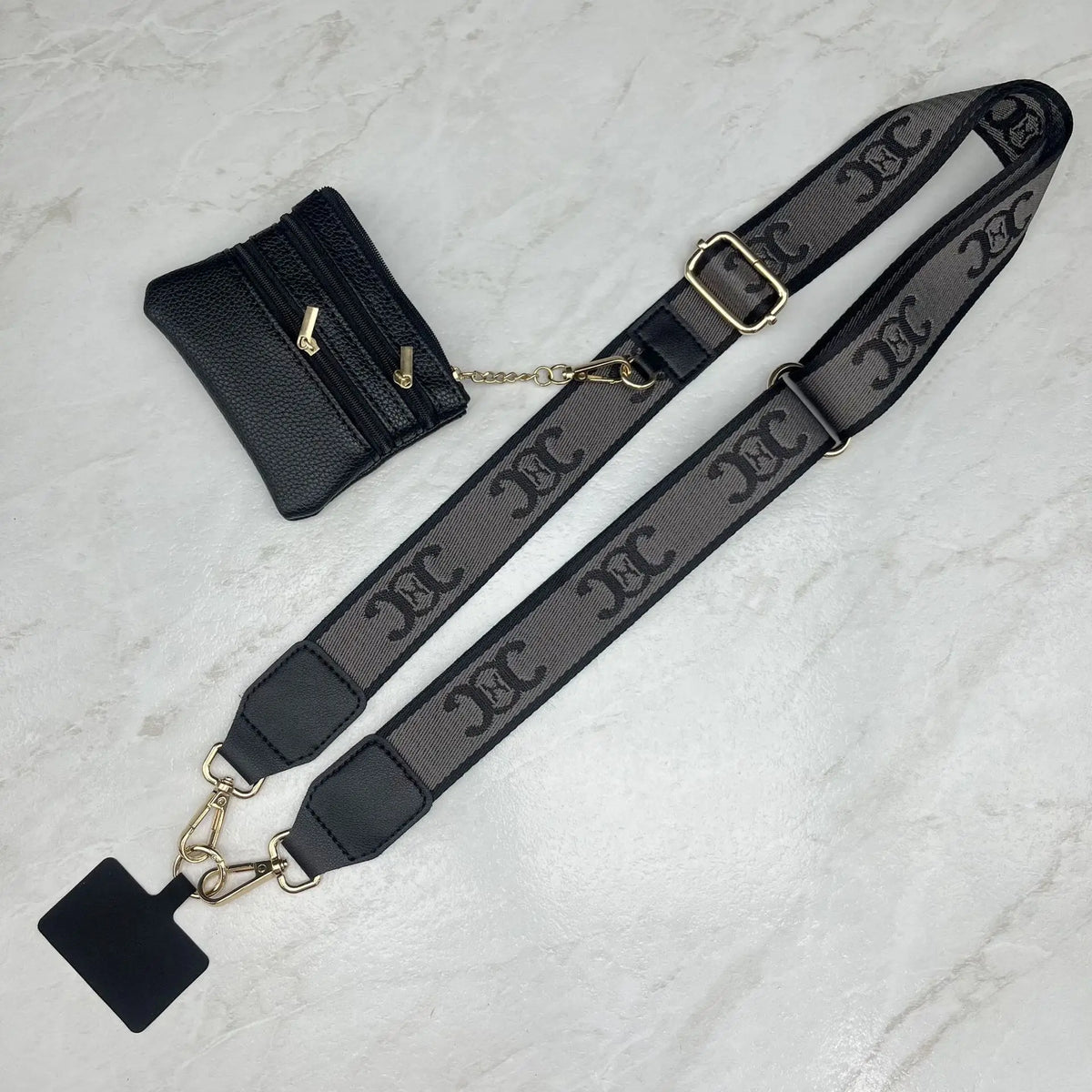 Cross Body Phone Lanyard With Zipper Wallet Anti-Lost Adjustable Mobile Lanyard Guitar