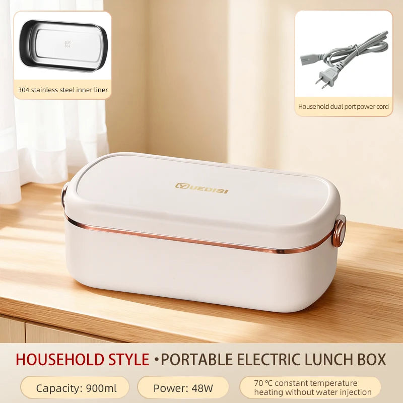Electric Lunch Box 48W Low Power Back to School Stainless Steel Portable Electric Food