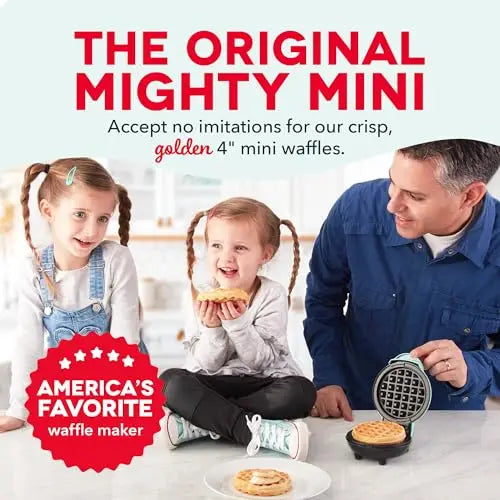 Mini Waffle Maker - Portable Electric Round Waffle Iron for Kids, Nonstick Individual