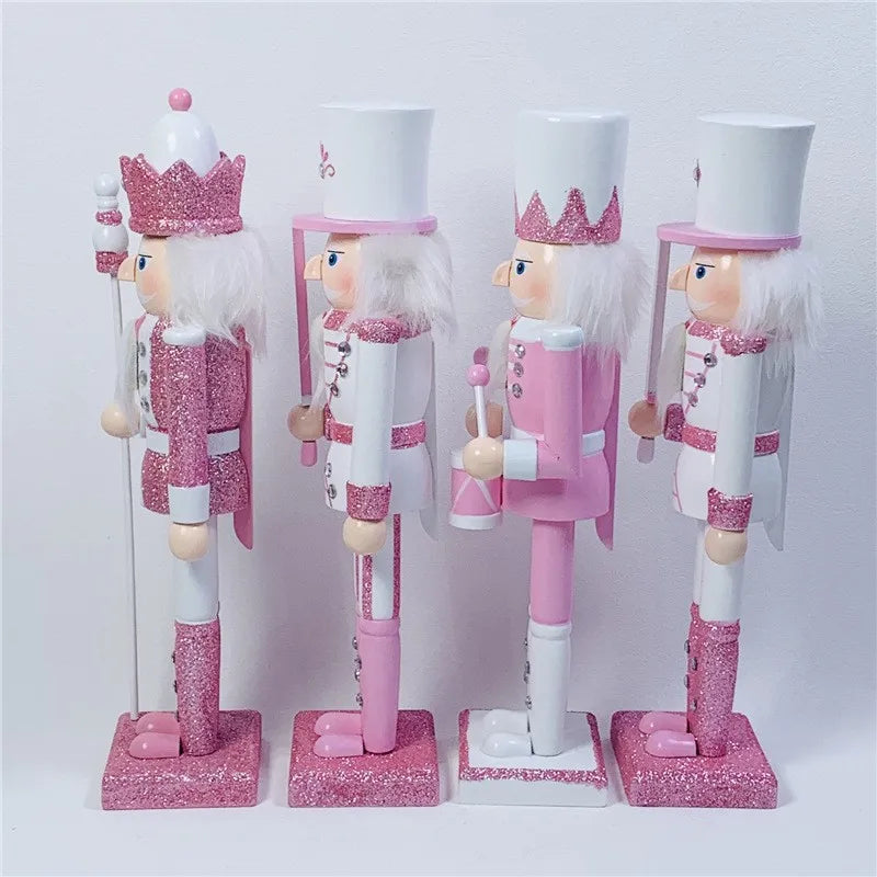 New Medium-Sized Pink Series 30cm Nutcracker Figurines, Christmas and New Year Ornaments