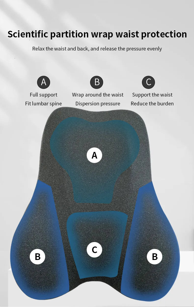 Memory Foam Lower Back Cushion for Car Seats and Sofas, Black