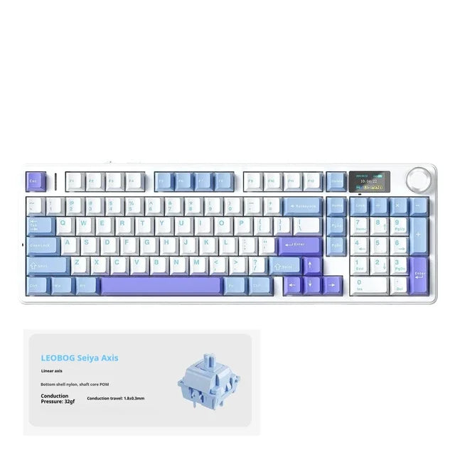 F99Max Wireless Mechanical Keyboard 3-Mode BT 2.4G 101 Keys Hot-Swap PBT Keycaps RGB