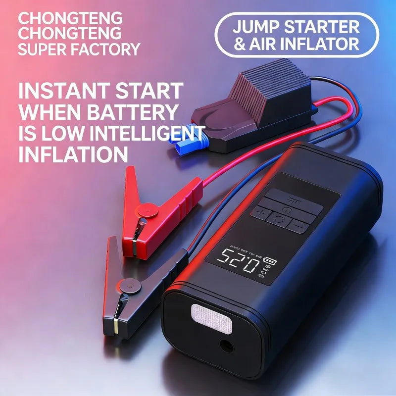 Portable 12V Car Tire Inflator ABS Material LED Display Tire Pressure Monitor