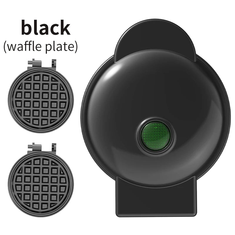 Electric Mini Waffle Maker Sandwich Maker Ceramic Coating Non-Stick Plates PBT+Aluminum