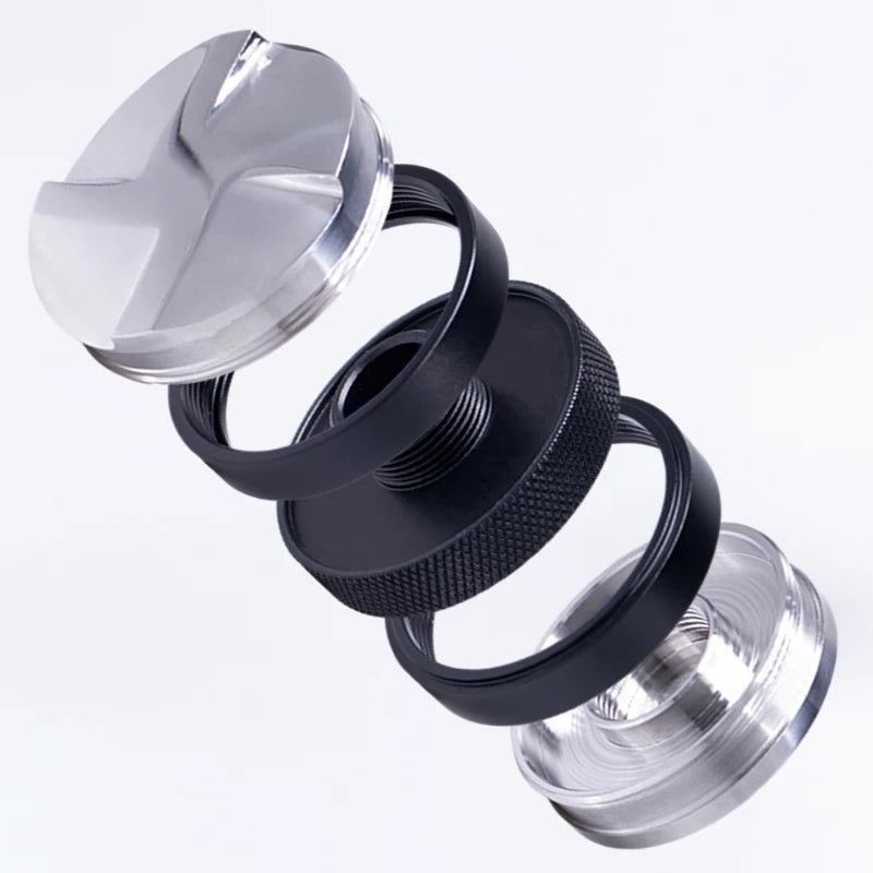 Dual Head Coffee Distributor and Tamper 51/53/58mm Adjustable Depth Espresso Portafilter