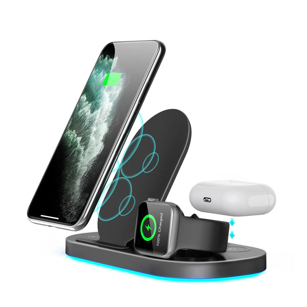 15W 3 in 1 Wireless Fast Charger Charging Station 3 in 1 Wireless Charger Stand