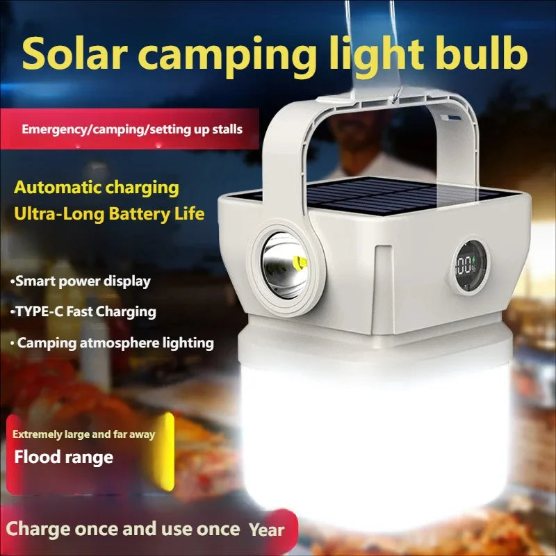 Solar Rechargeable Camping Lantern Long Lasting Battery Tent Light Emergency Lighting