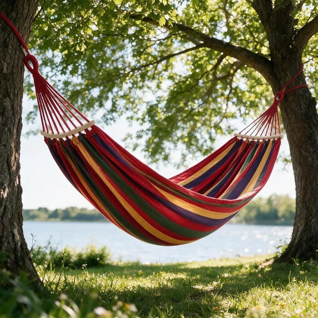 Canvas Camping Hammock 190 & 200 Cm Long, 80, 100, 150 Cm Wide, Anti-Rollover 150 Kg No