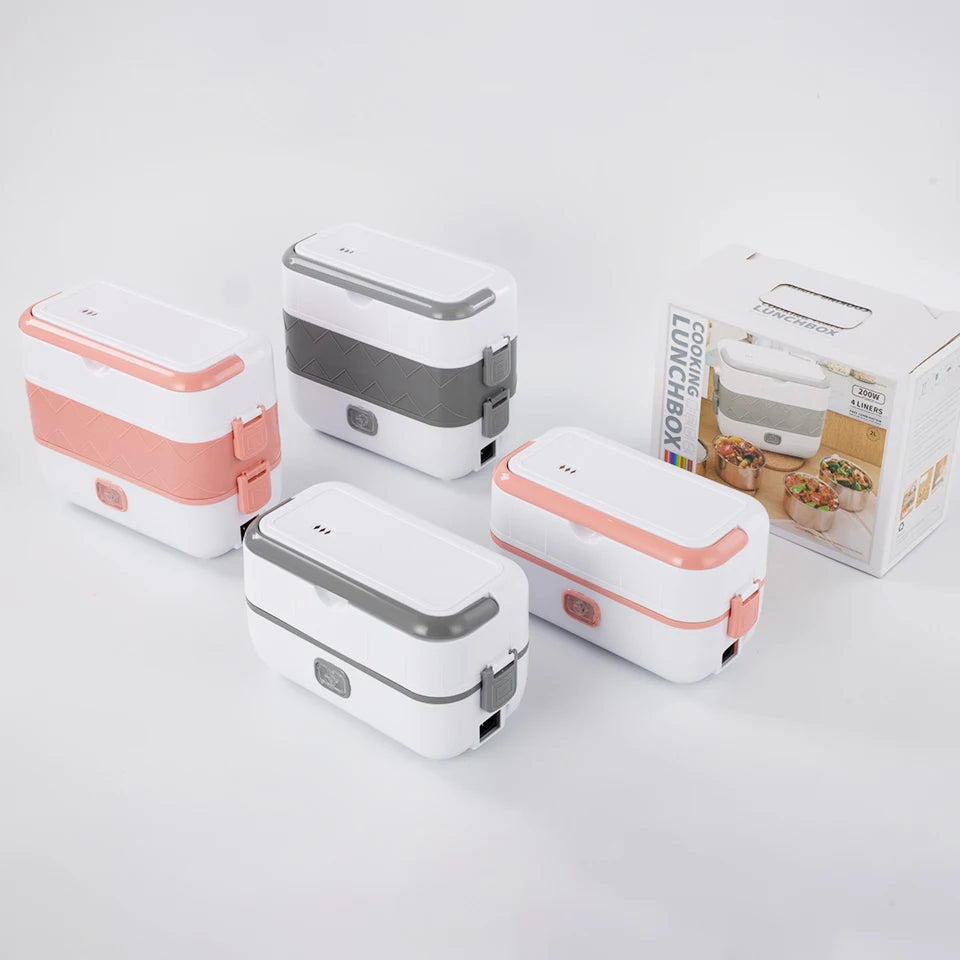 Home Office 200W Portable Heater Food Warmer Lunch Box,2 Layers Self Heating Electric
