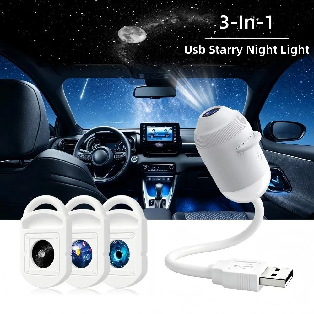 Premium G303 USB Starry Sky Galaxy Projector Lamp Romantic LED Night Light for Car
