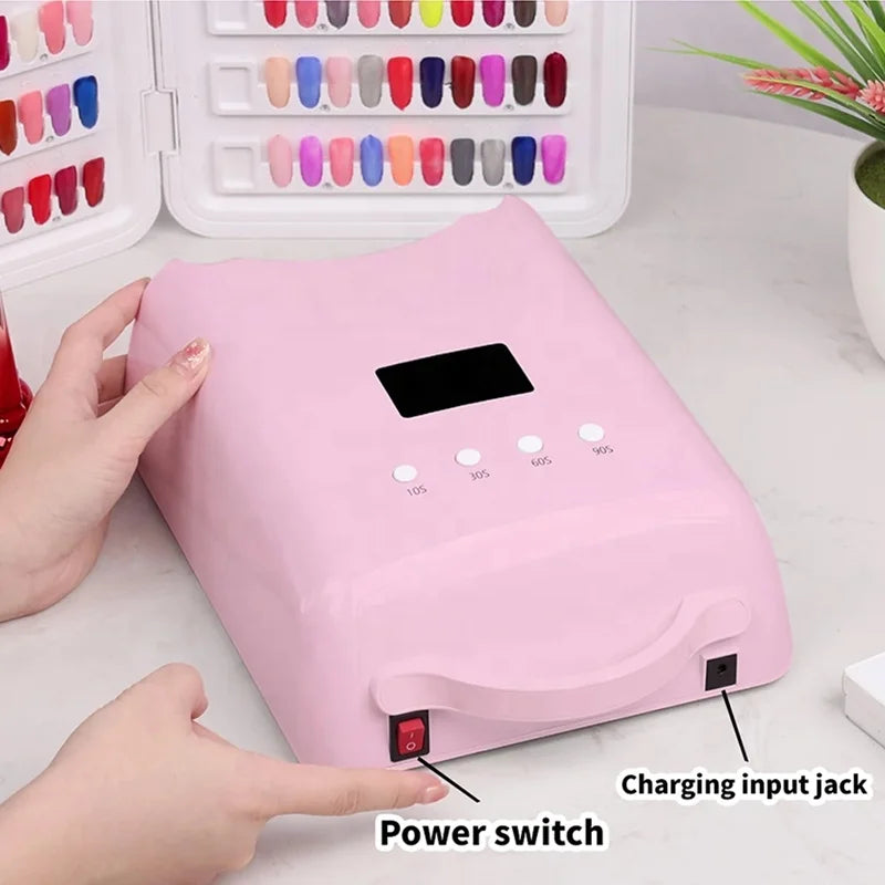 Black Pink Manicure Table Nail Gel Polish Curing Rechargeable Nail Dryer SUN UV Hybrid