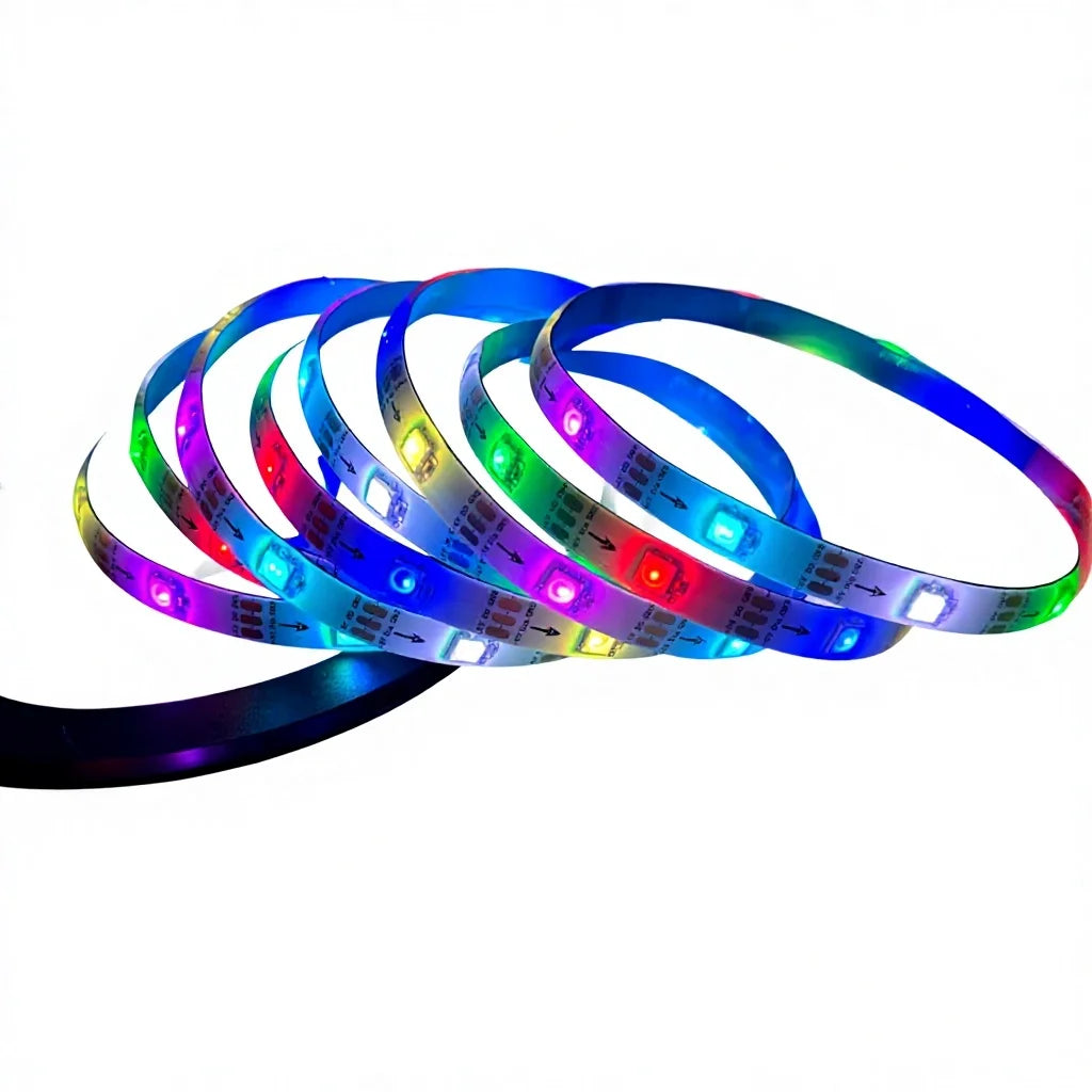 Smart RGB LED Strip Lights Flexible Color Changing Tape Light with Remote & Music Sync
