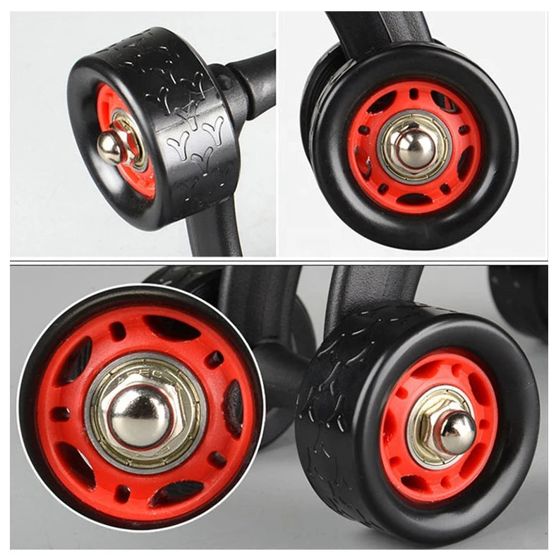 Multi-Function 4 Wheel Abs Roller with Knee Pad Mat Abdominal Wheel Fitness Ab Abdominal