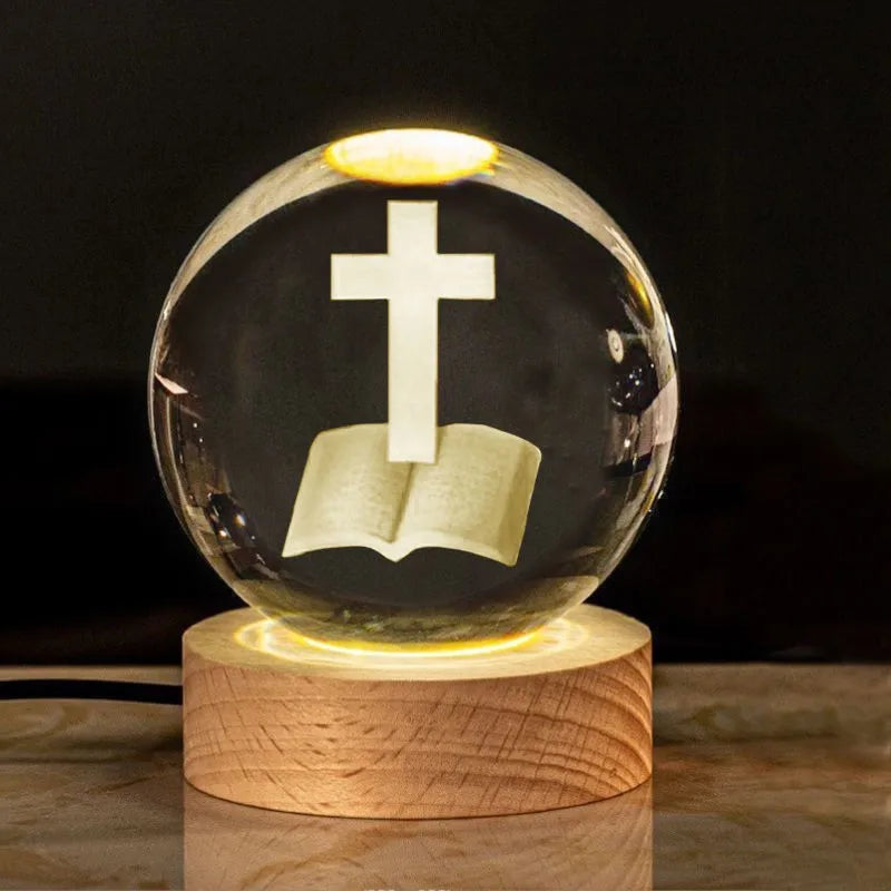 Customizable 3D Laser Engraved Islamic Ball Eco-Friendly Polished Religious Night Light