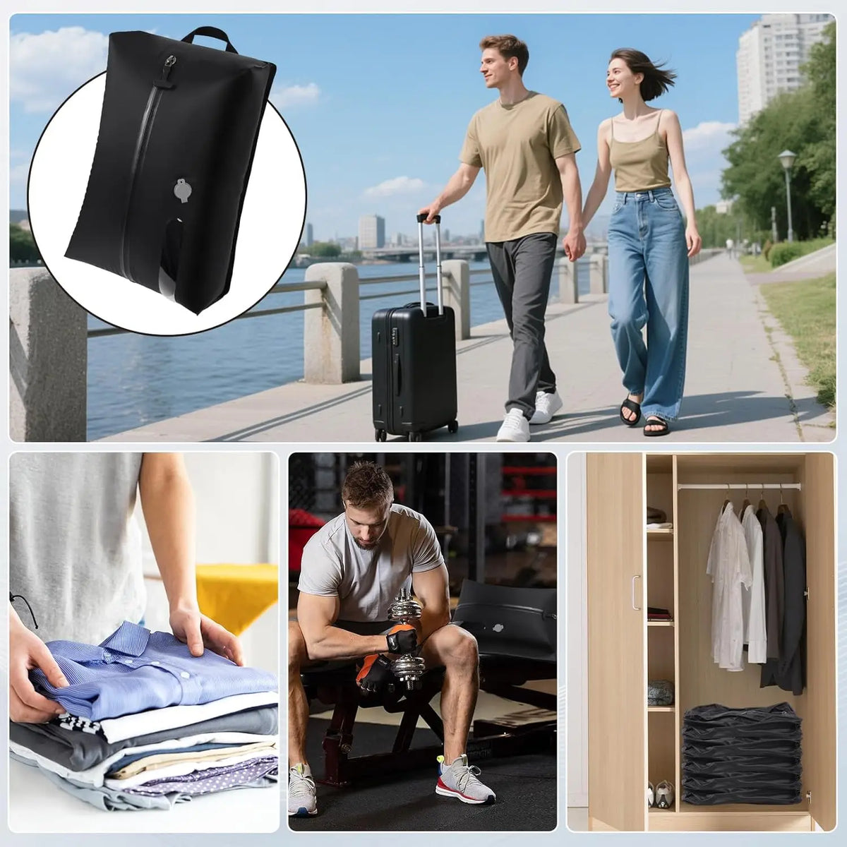 TPU Material Travel Vacuum Bags Pump Reusable Waterproof Durable Tear-Resistant Luggage