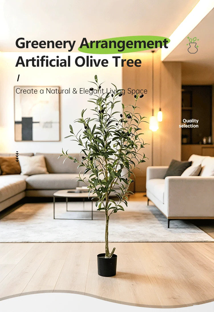 Artificial Olive Tree with Pot Large Olive Tree Artificial Indoor for Living Room Bedroom