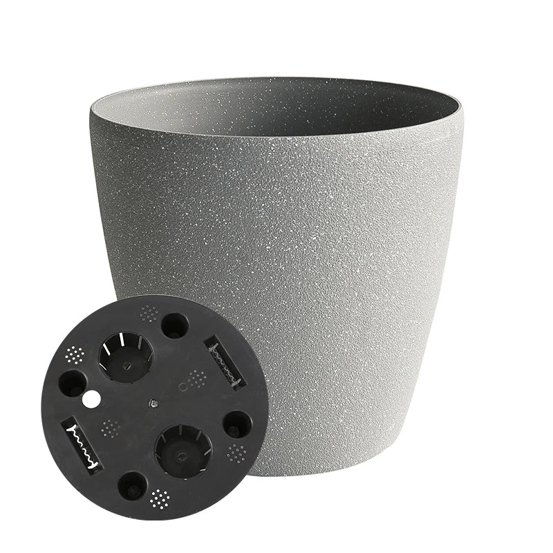 Kailai Pp Recycled Plastic Stone Effect Large Garden Plant Decorative Pots Self Watering