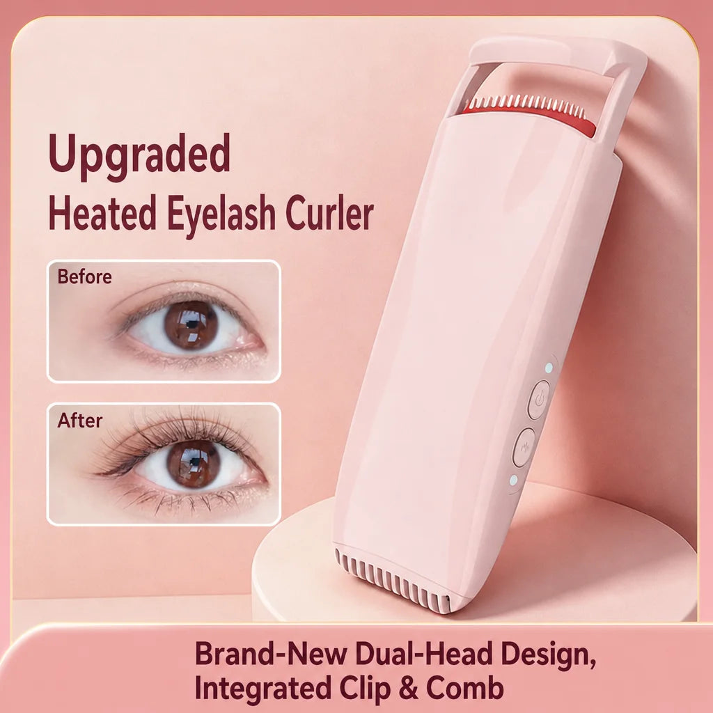 Portable Heated Lash Curler Clip Comb Three Heat Levels Flexible Silicone Strip for Daily