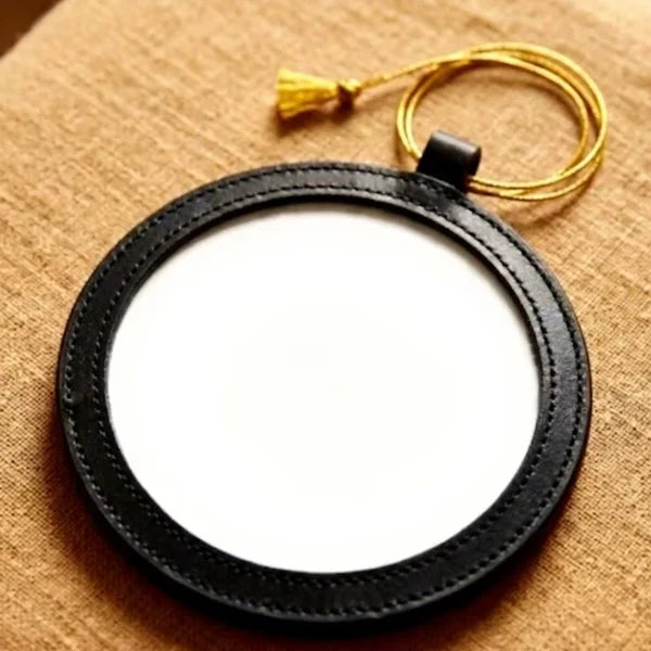 PU Needlepoint Self Finishing Round Leather Ornament Christmas Ornaments Needlepoint Self (Pack of 2)